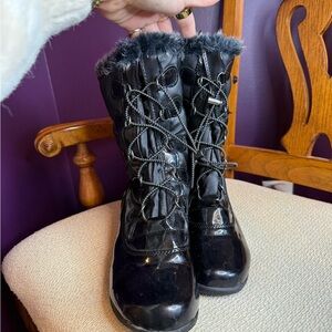 totes Black Winter Boots with Faux Fur size women’s 8 medium